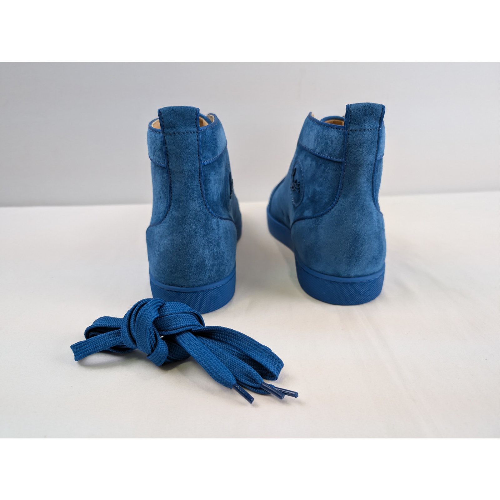 Christian Louboutin o1rshd1 Louis Orlato flat high-top sneaker in blue suede Size US 12 / EU 45 - 11 Thumbnail