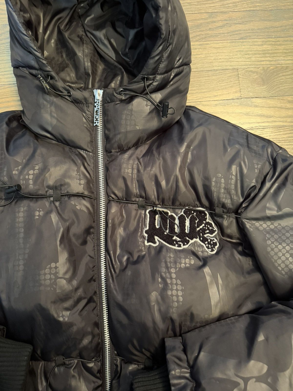 Racer Worldwide Racer Worldwide - Black Camo Puffer Jacket - Size Large Size US L / EU 52-54 / 3 - 4 Thumbnail