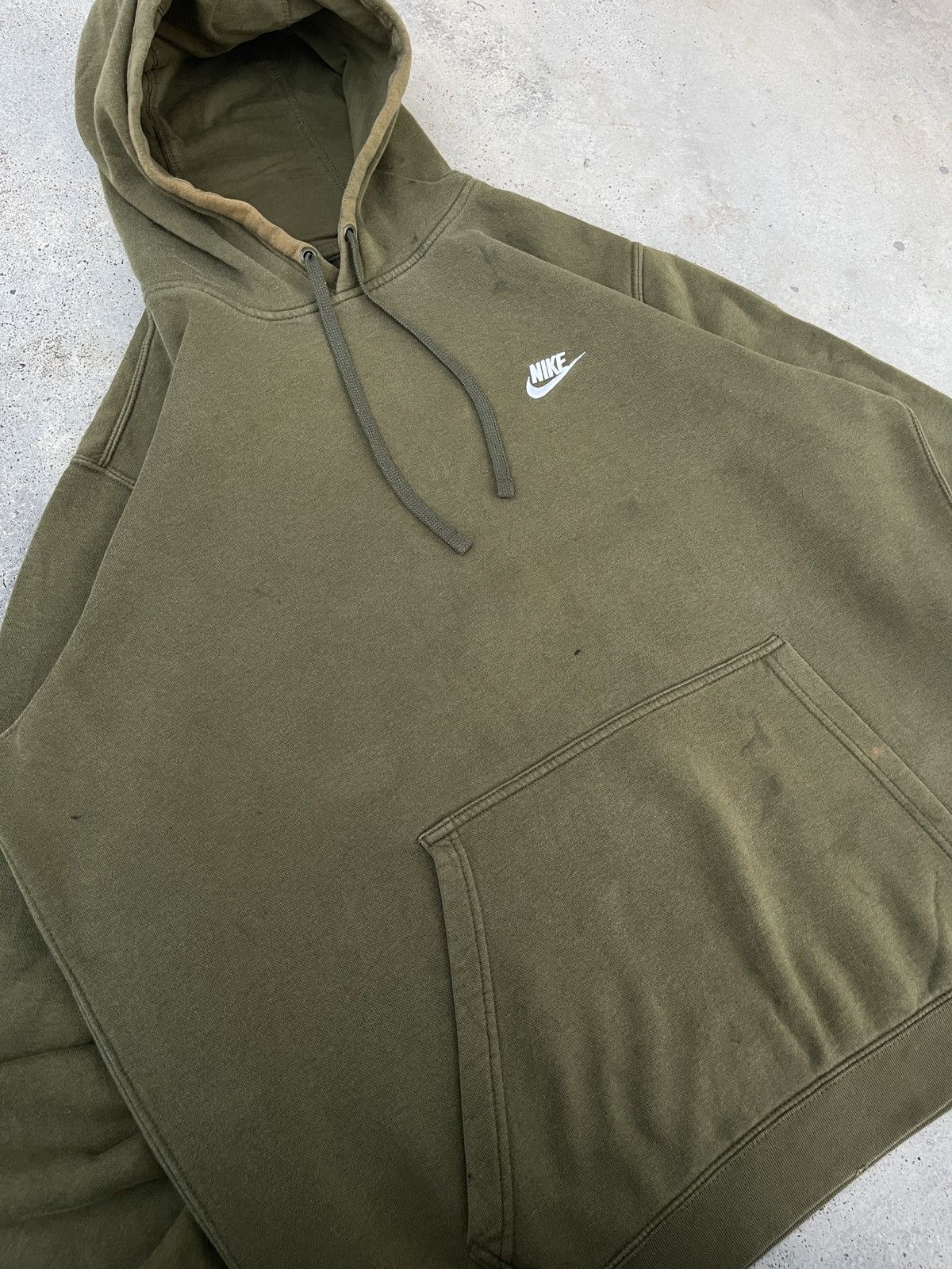 Nike × Vintage Vintage Nike Small Swoosh Faded Green Pullover Hoodie Size US XXL / EU 58 / 5 - 5 Thumbnail