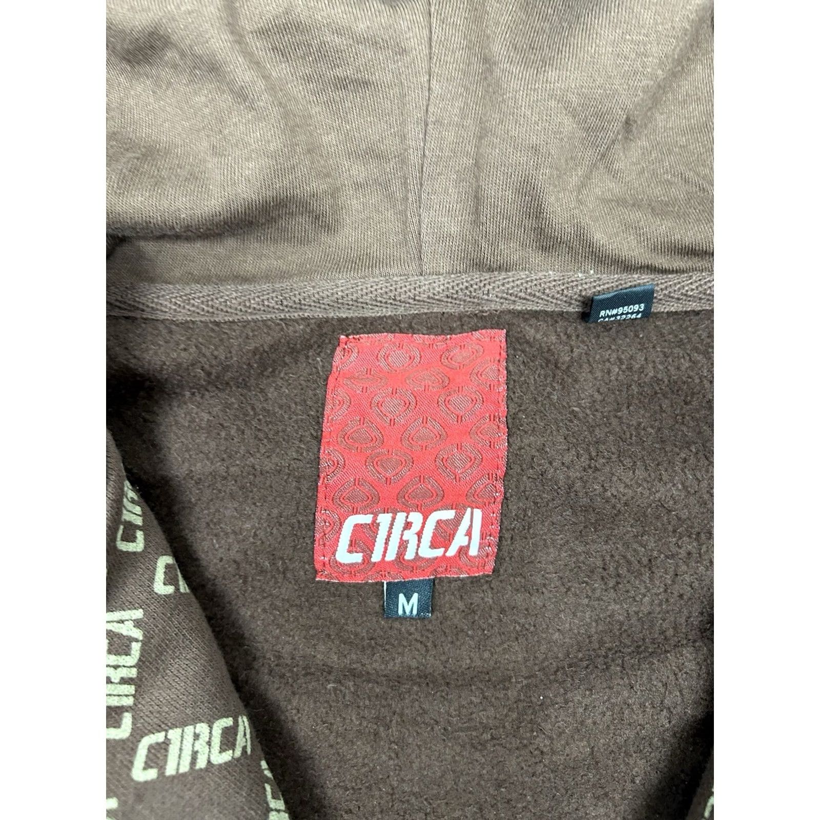 Vintage VINTAGE CIRCA Sweatshirt Muska All Over Print M Brown Full Zip Graphic Print Skate Corporate Repeat Hoodie Mens Size US M / EU 48-50 / 2 - 5 Thumbnail
