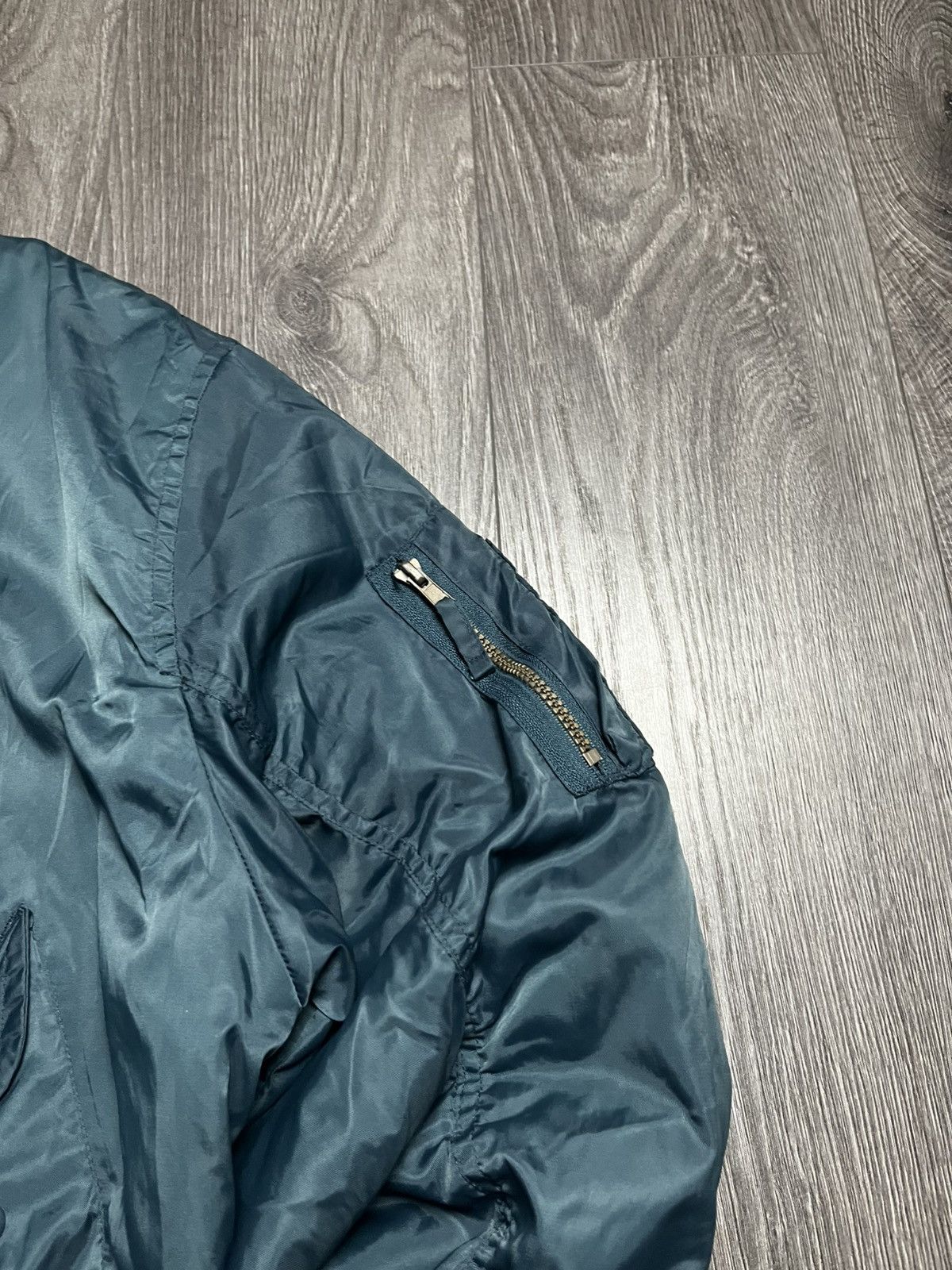 Vintage Vintage MA-1 Airmans Jacket Flight Bomber Teal Blue Size S Size US S / EU 44-46 / 1 - 4 Thumbnail