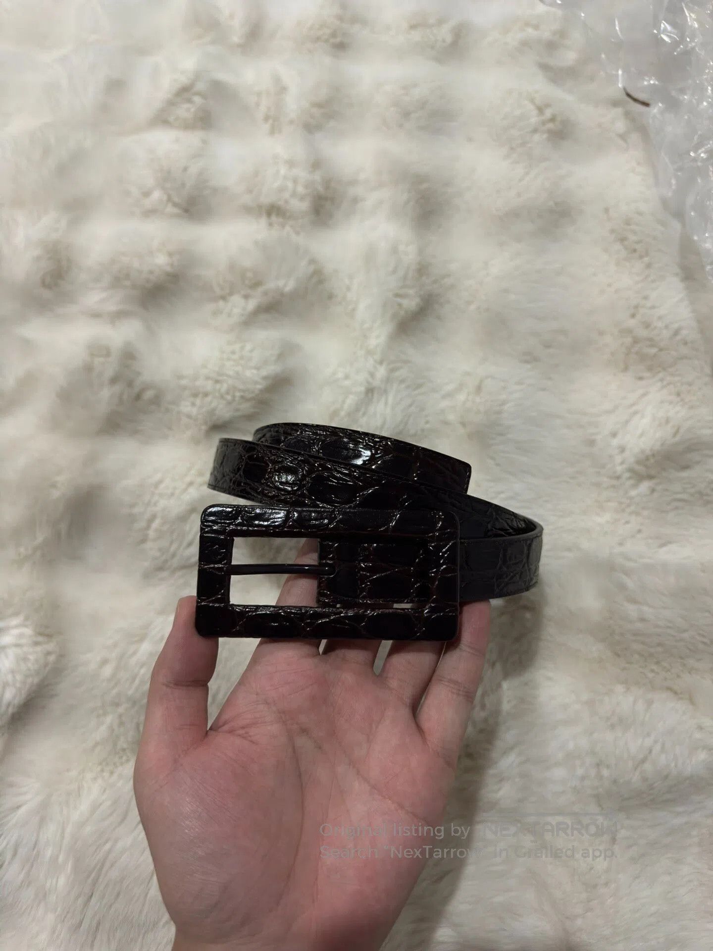 Saint Laurent Paris Saint Laurent Paris size 85 Embossed Belt Leather Belt| Size ONE SIZE - 3 Thumbnail