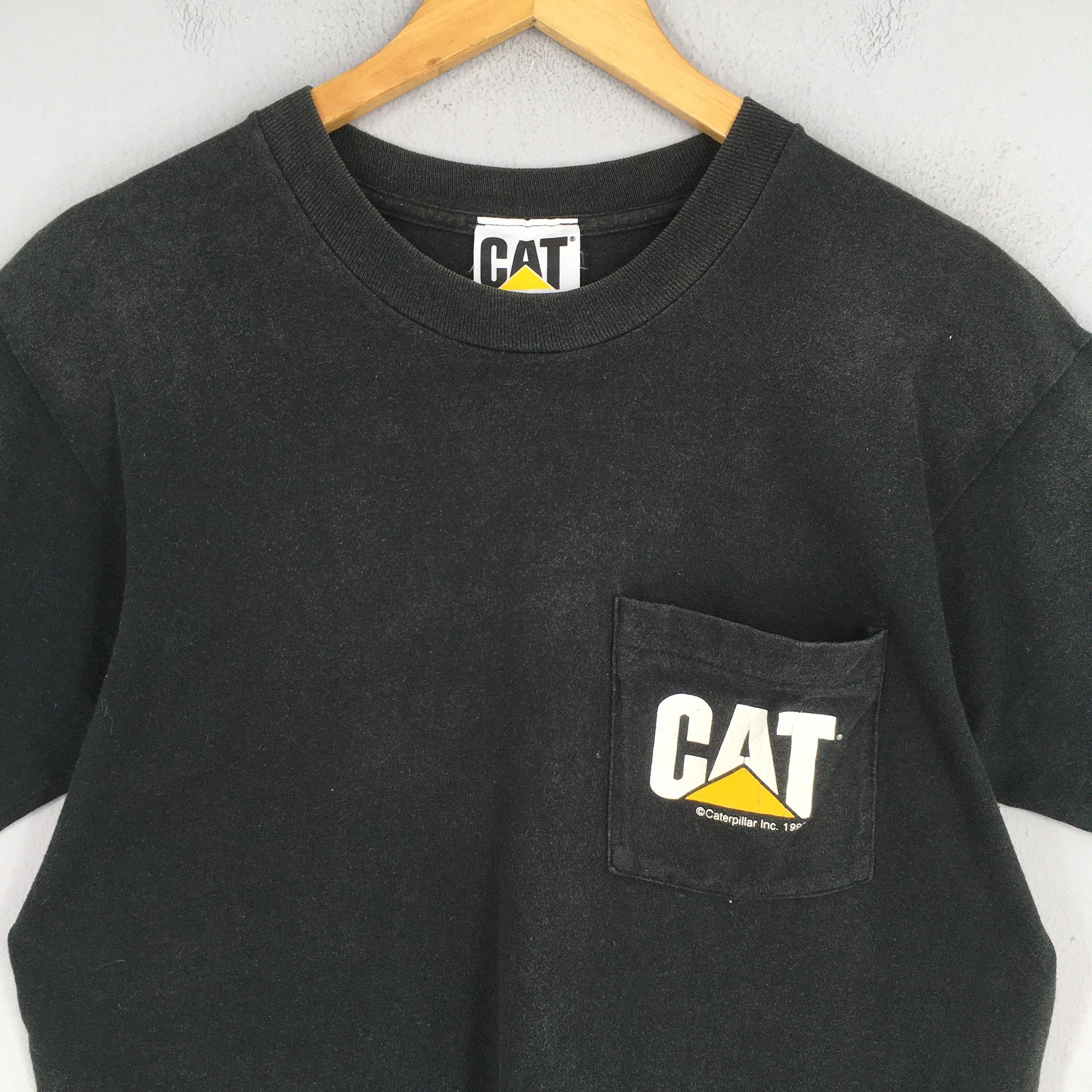 Caterpillar Vintage Cat Caterpillar Pocket Black Tshirt Medium Size US M / EU 48-50 / 2 - 2 Thumbnail