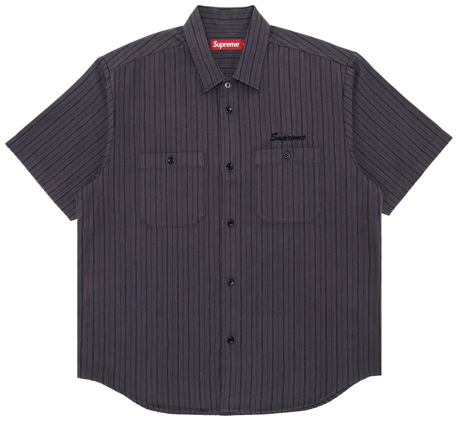 Supreme Supreme AOI Eyes S/S Work Shirt Stripe Purple Small Size US S / EU 44-46 / 1 - 6 Thumbnail