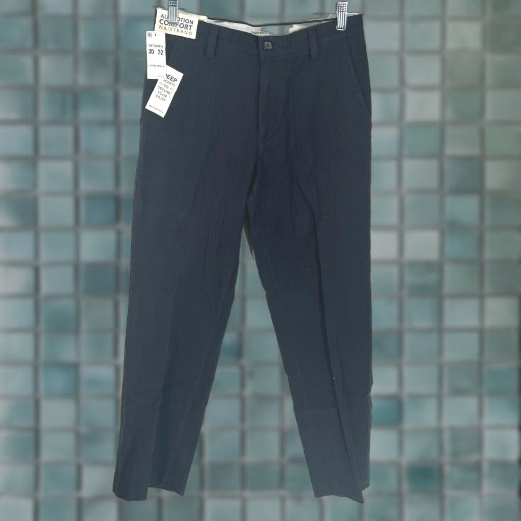 Dockers DOCKERS Mens Blue Straight Fit Dress Pants Size 30x32 - Comfort Waistband, Solid, Business, Formal Size US 32 / EU 48 - 1 Thumbnail