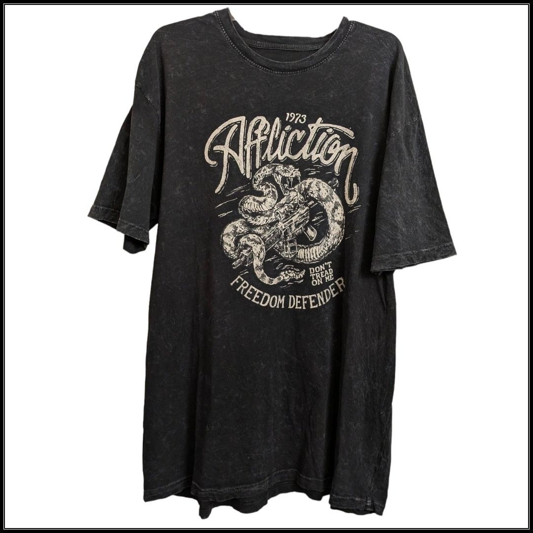 Affliction 3X AFFLICTION Freedom Defender Don't Tread on Me Snake Shirt Size US XXL / EU 58 / 5 - 3 Thumbnail