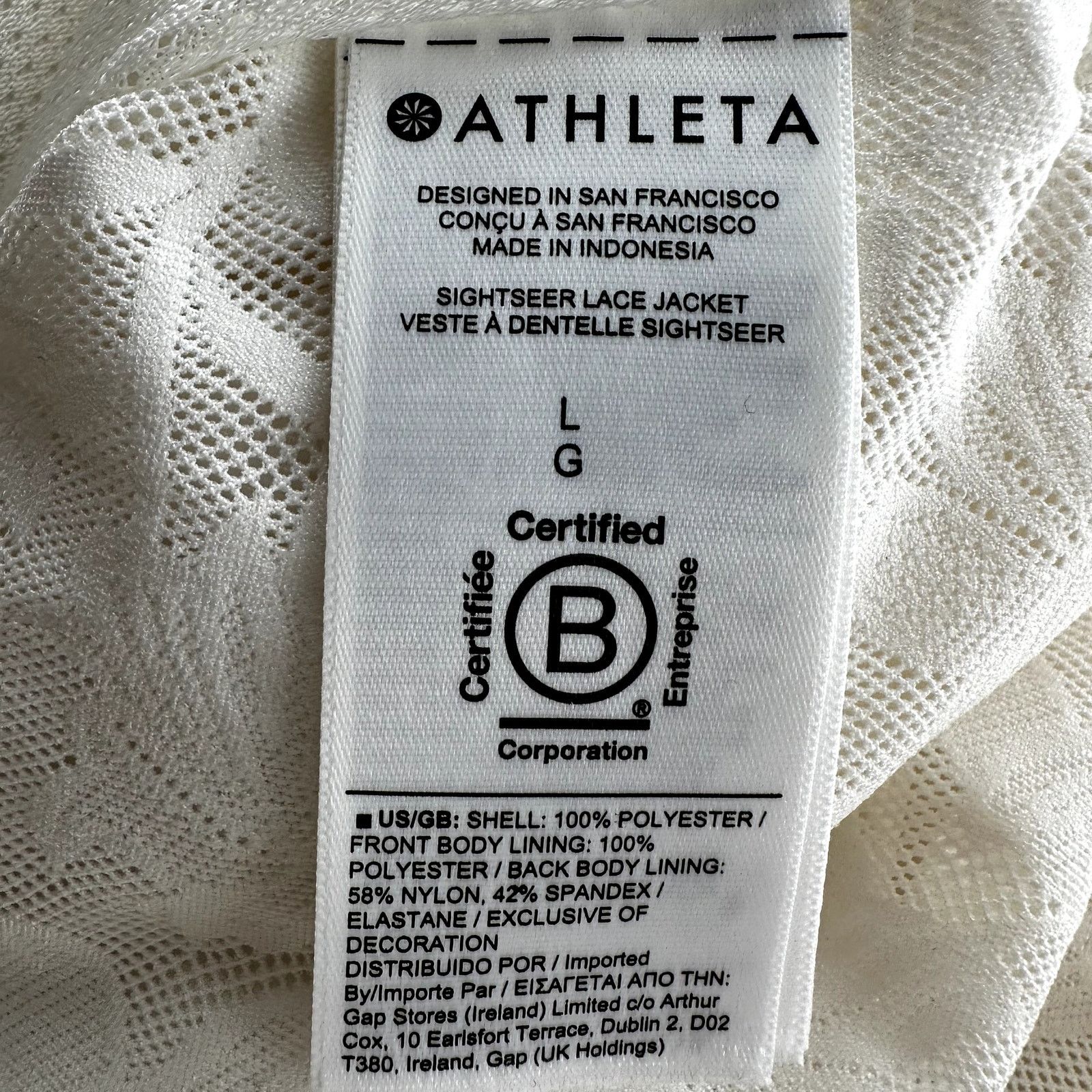 Athleta Athleta Sightseer Lace Jacket Stand Collar Full Zip White L Size L / US 10 / IT 46 - 4 Thumbnail
