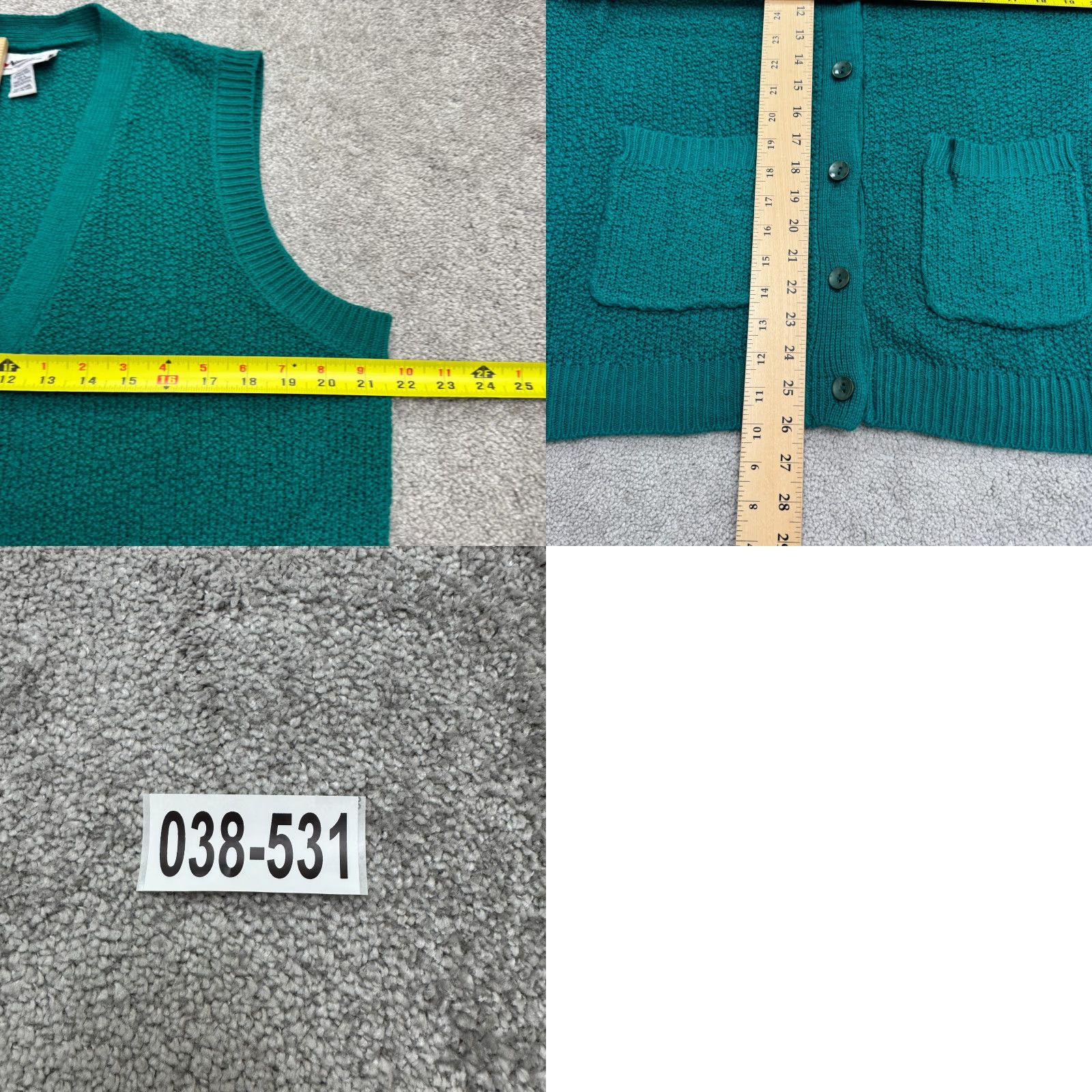 Vintage National Sweater Vest Women L Green Acrylic Button Front V-Neck Knit Size L / US 10 / IT 46 - 8 Thumbnail