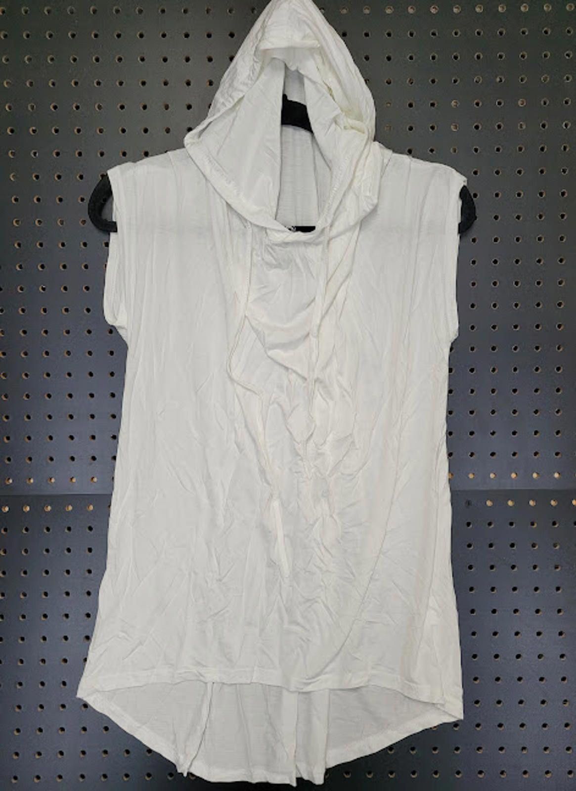 Genetic Manipulation Shinichiro Kuriya Chic White Sleeveless Hooded Tunic - 2XL Size ONE SIZE - 1 Thumbnail