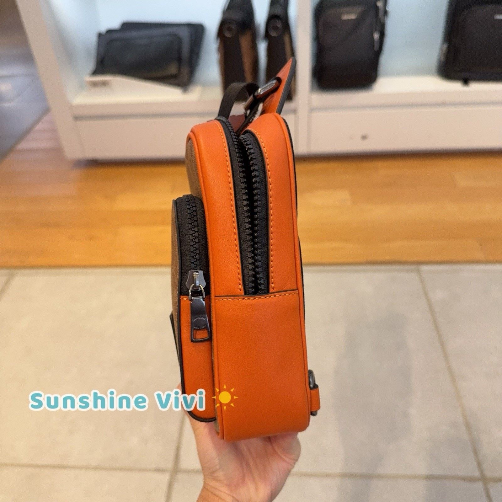 Coach NWT Coach Racer Sling Pack In Colorblock CAJ38 Spice Orange Size ONE SIZE - 4 Thumbnail
