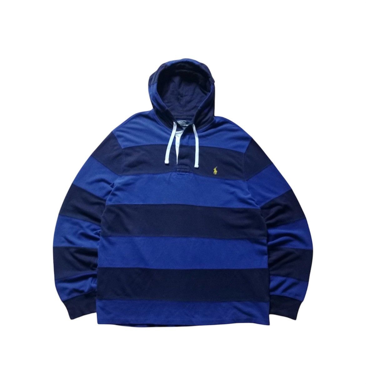 Polo Ralph Lauren Vintage Polo Ralph Lauren Striped Navy Hoodie Size US XL / EU 56 / 4 - 1 Thumbnail