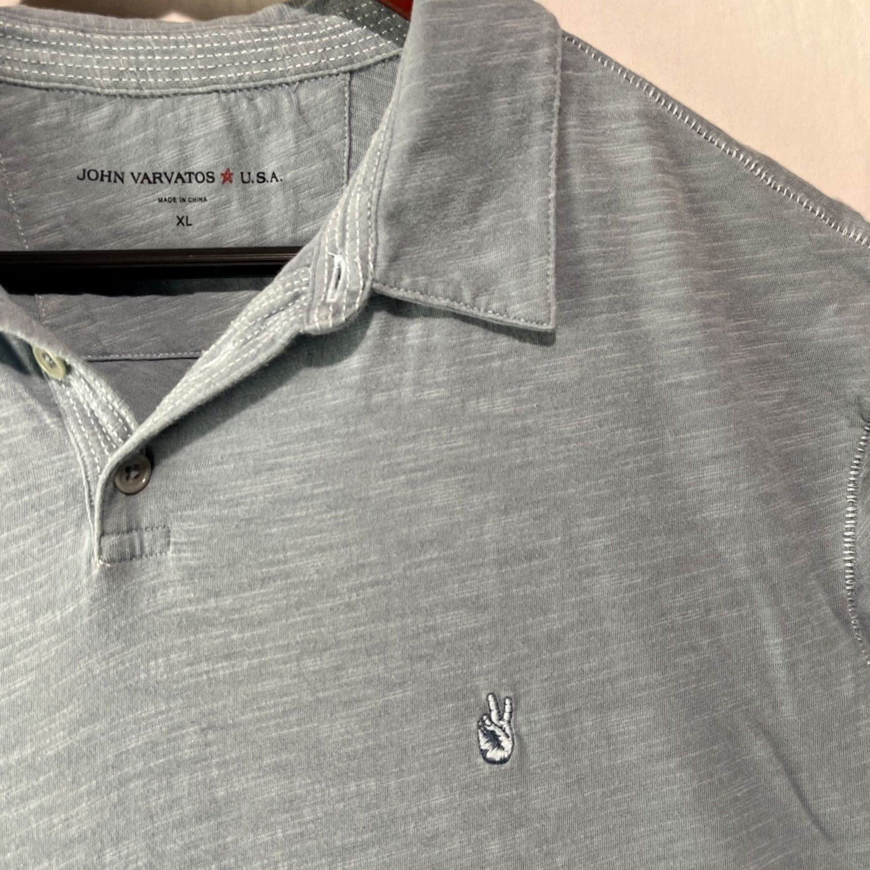 John Varvatos John Varvatos Polo Shirt XL Blue Mens Casual Preppy Button Up Polo Shirt Size US XL / EU 56 / 4 - 3 Thumbnail