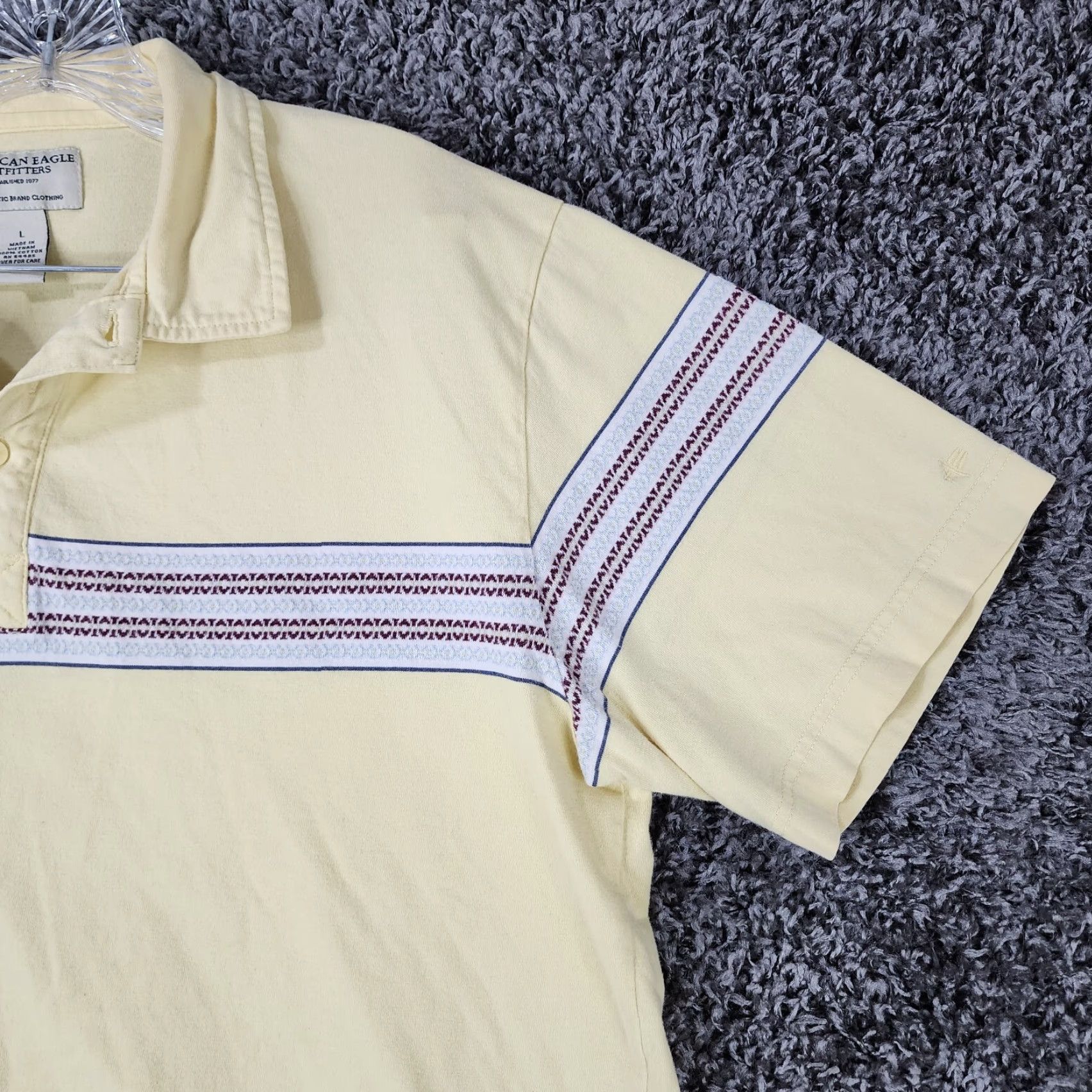 American Eagle Outfitters **American Eagle Mens Yellow Short Sleeve Polo Size L** User: **American Eagle Men's Yellow Short Sleeve Polo Size L** Size US L / EU 52-54 / 3 - 2 Thumbnail