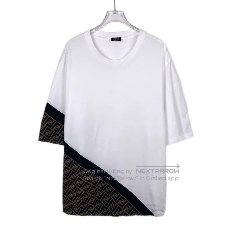 Fendi Fendi White monogram cotton round neck short-sleeve T-shir Size US XL / EU 56 / 4 - 1 Thumbnail