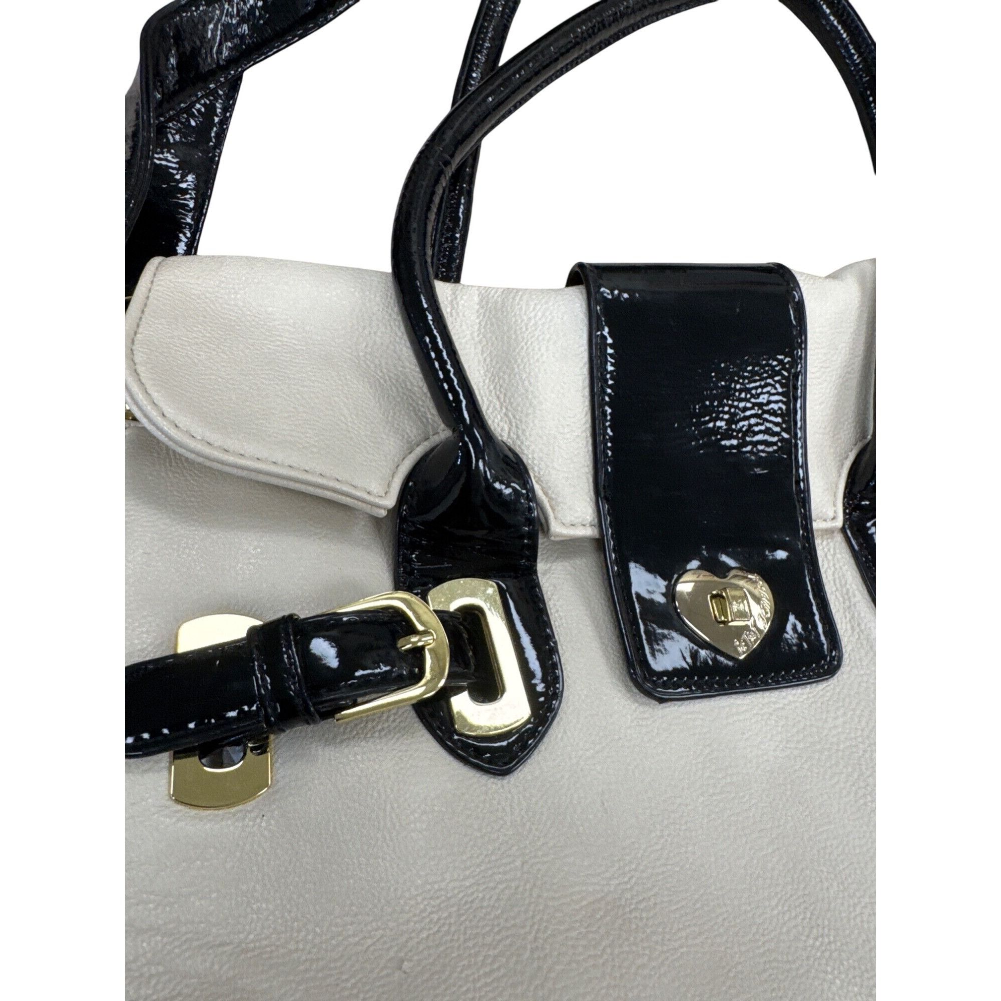 Betsey Johnson Betsey Johnson Womens Cream & Black Crossbody Purse 10x12 SK Size ONE SIZE - 2 Thumbnail
