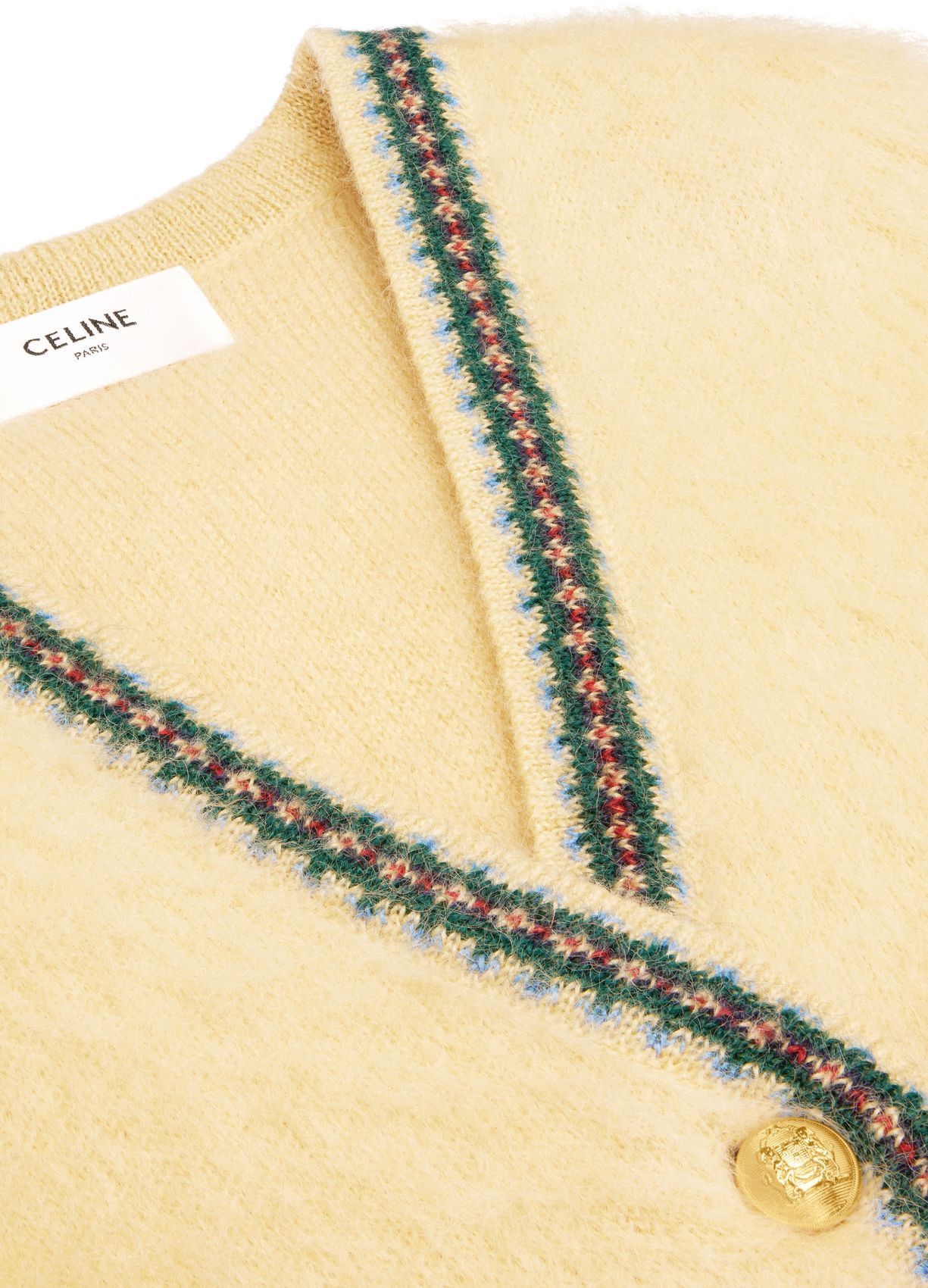 Celine o1bcso1str0225 2AI55193V Cardigan in Pale Yellow Size S / US 4 / IT 40 - 3 Thumbnail