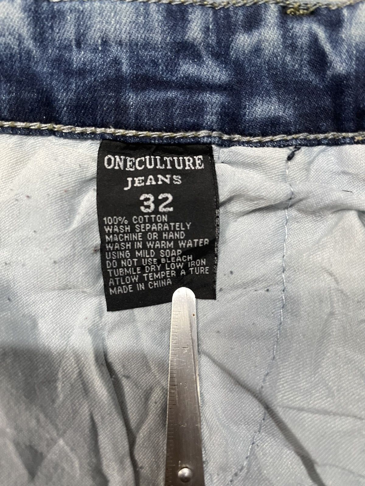 Japanese Brand Vintage One Culture Distressed Mudwash Faded Denim Jeans Size US 32 / EU 48 - 10 Thumbnail