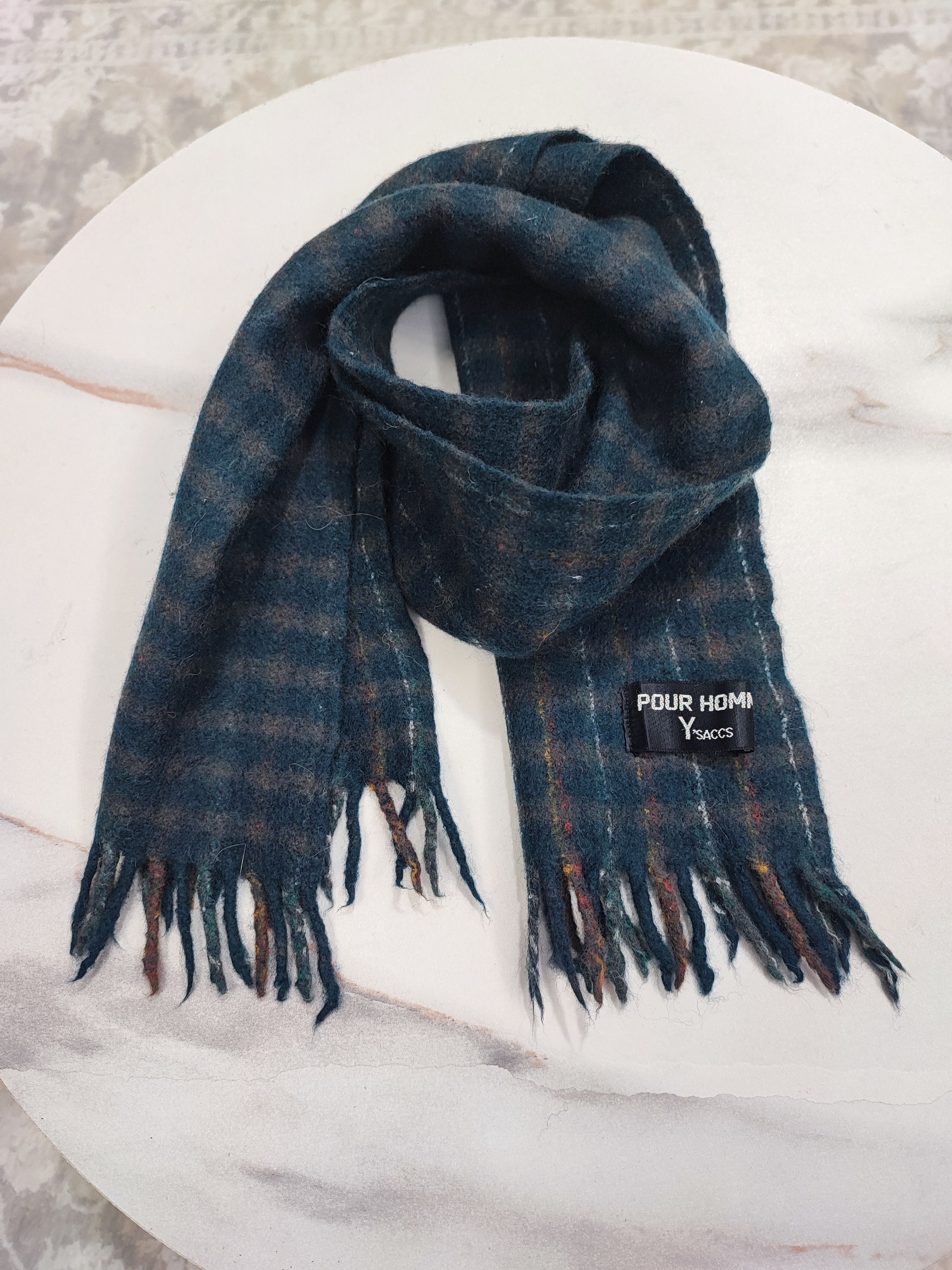 Yohji Yamamoto Vintage Pour Homme Y's by Yohji Yamamoto Muffler Scarf Wool Size ONE SIZE - 2 Thumbnail