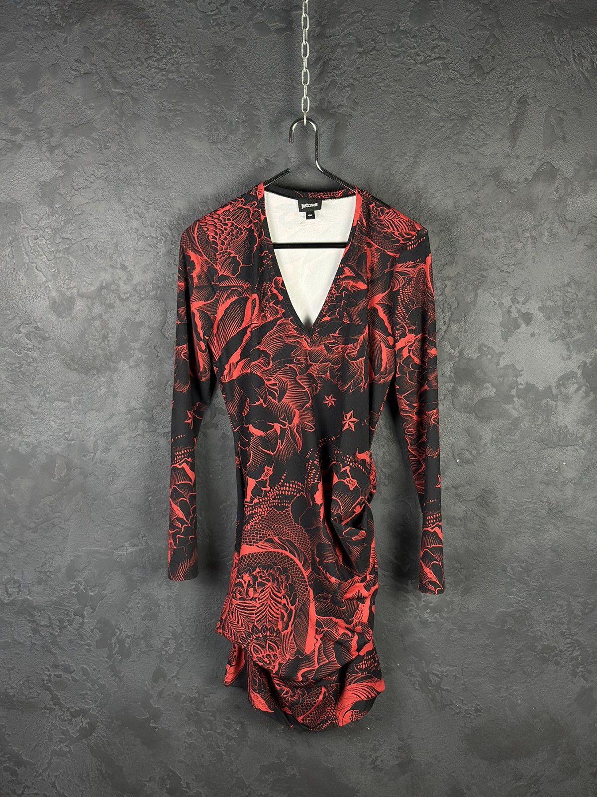 Just Cavalli JUST CAVALLI RED ORIENTAL PRINT MINI DRESS Size M / US 6-8 / IT 42-44 - 3 Thumbnail