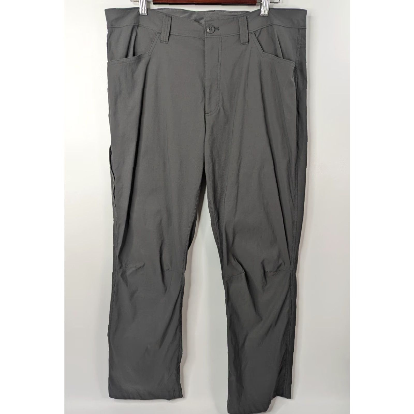 Eddie Bauer Eddie Bauer Tech Pants Men's 36x30 Gray Nylon Spandex Chino Stretch Quick Dry Hiking Outdoor Regular Straight Pants Size US 36 / EU 52 - 2 Thumbnail