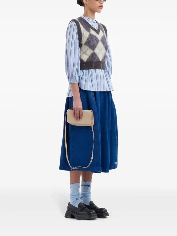 Marni o1w1db11125 Striped Cotton Shirt in Blue Size L / US 10 / IT 46 - 5 Thumbnail