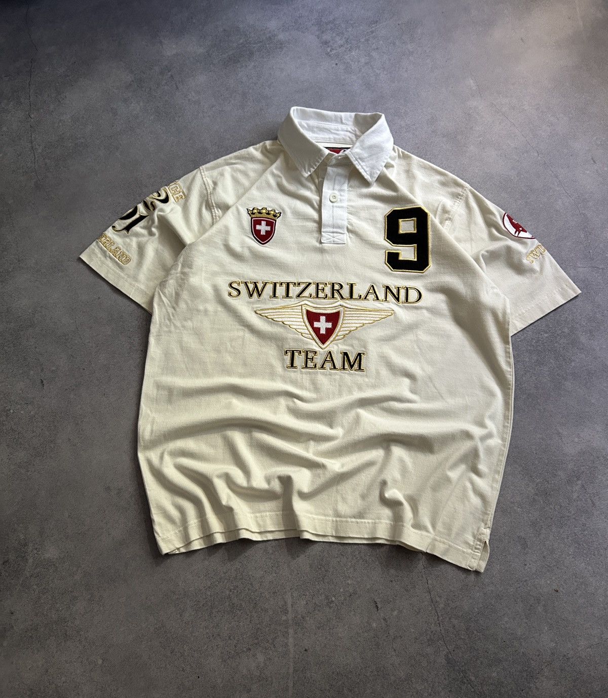 K-Swiss Vintage Swiss Bull Switzerland big logo team jersey mens Size US M / EU 48-50 / 2 - 1 Thumbnail