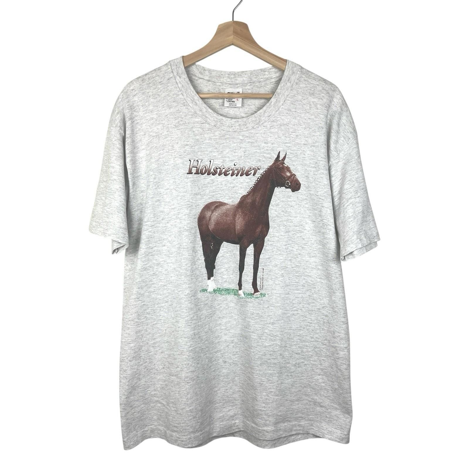 Other Vintage 90s Holsteiner Horse Ash Gray T Shirt Large Size US L / EU 52-54 / 3 - 1 Thumbnail