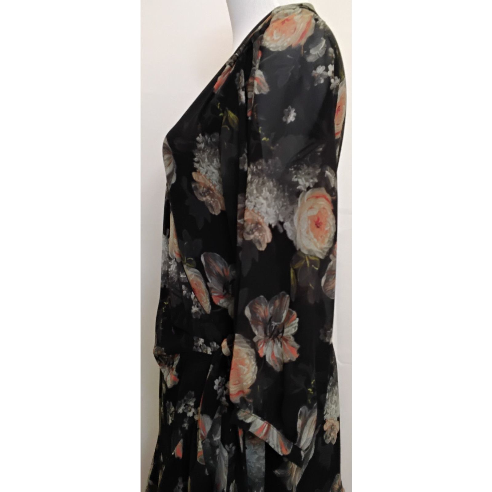 Allsaints All Saints Wrap Dress Women's M Black/Floral Flowy Jade Eden Size M / US 6-8 / IT 42-44 - 9 Thumbnail