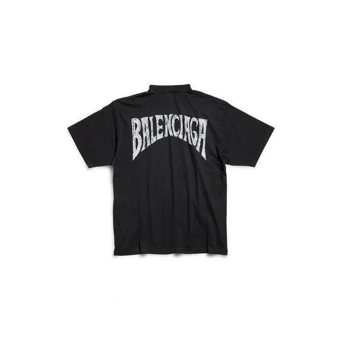 Balenciaga o1s1wg110126 Paris Tropical T-Shirt Medium Fit in Black Size XXL / US 16-18 / IT 52-54 - 2 Thumbnail