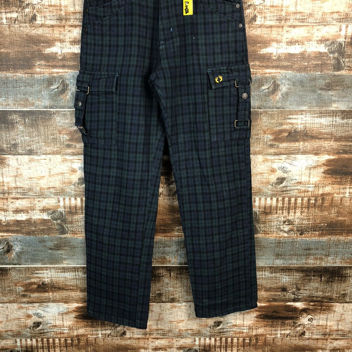 Hang Ten Hang Ten Green Checkred utility tactical Cargo Pants #A1438 Size US 26 / EU 42 - 3 Thumbnail