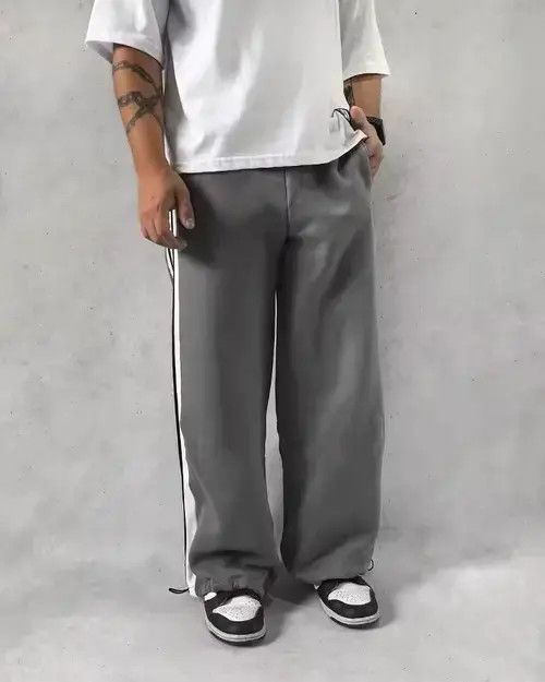 Jean Stripes Fashion High Waist Wide-leg Pants Size US 31 - 4 Thumbnail