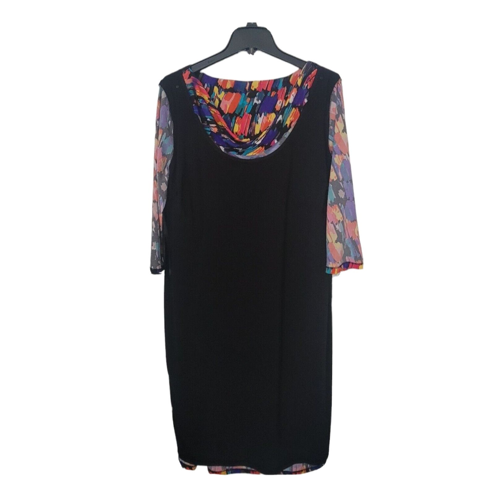 Anne Klein Anne Klein Color Abstract Graphic Dress Drape Neck Size 14 Size XL / US 12-14 / IT 48-50 - 3 Thumbnail