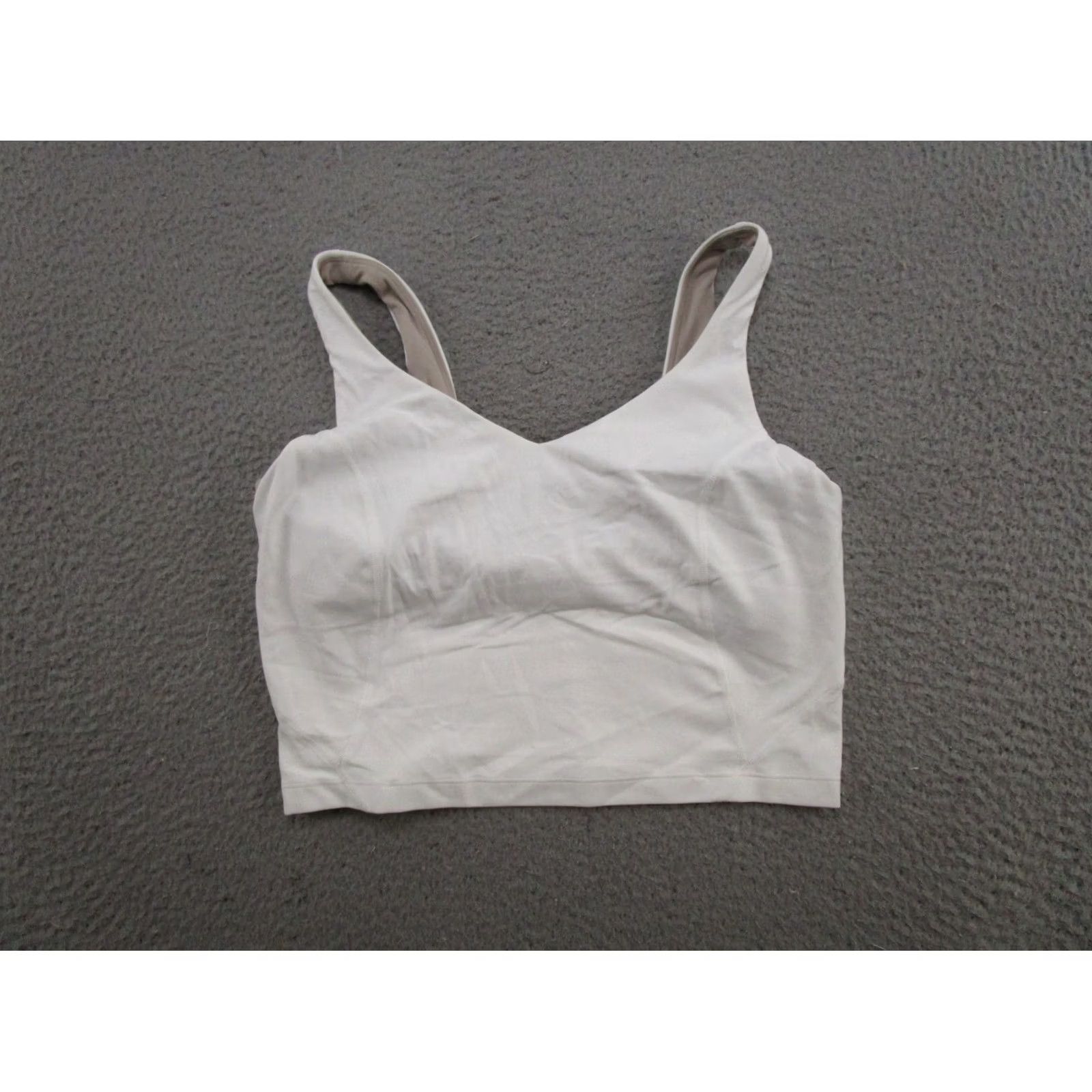 Lululemon Lululemon Women's Tank Top V-Neck Built-In Bra Activewear Sleeveless Racerback Shirt 12 White Multicolor Nylon Size XL / US 12-14 / IT 48-50 - 2 Thumbnail