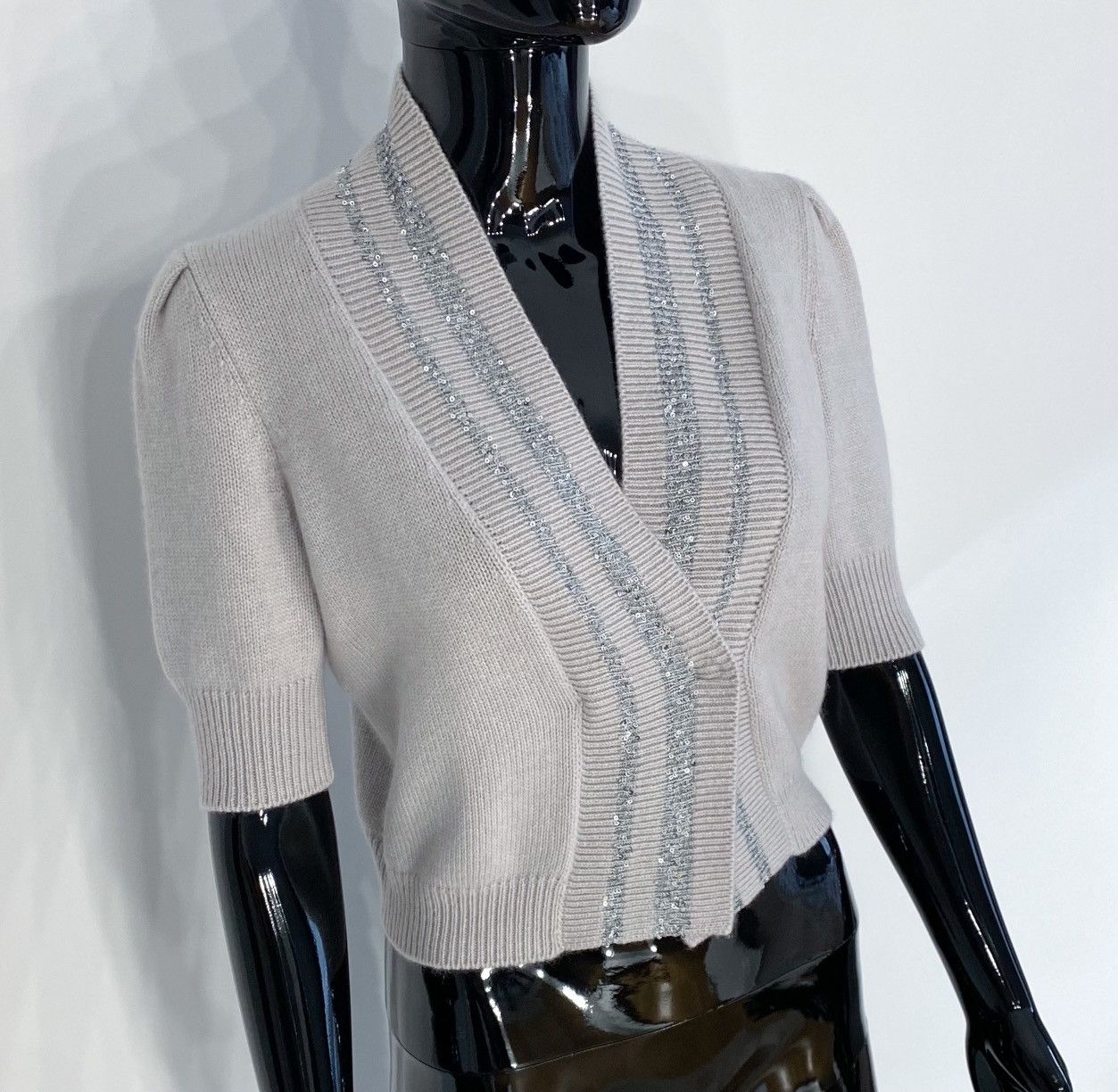 Brunello Cucinelli Brunello Cucinelli Short Sleeve Cashmere Sweater Size L / US 10 / IT 46 - 2 Thumbnail
