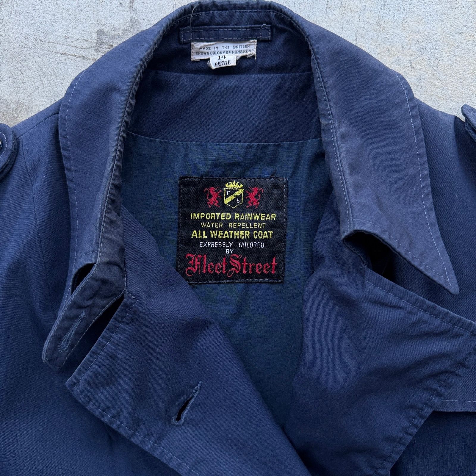 Other Vintage Navy Trench Coat Womens 70s Dark Academia Goth Size XL / US 12-14 / IT 48-50 - 2 Thumbnail