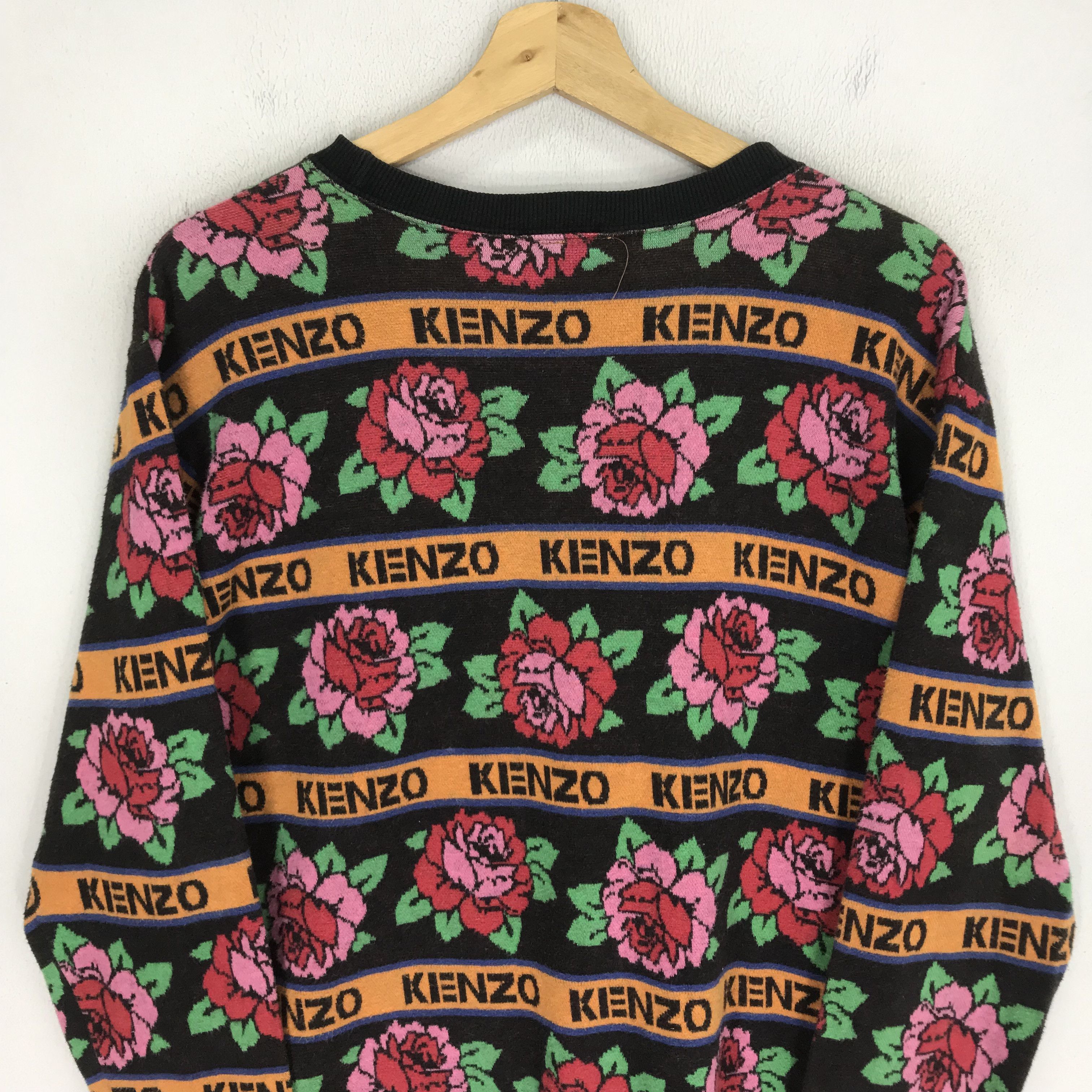 Japanese Brand Vintage Kenzo Jeans Floral Overprinted Sweatshirt Size M / US 6-8 / IT 42-44 - 4 Thumbnail