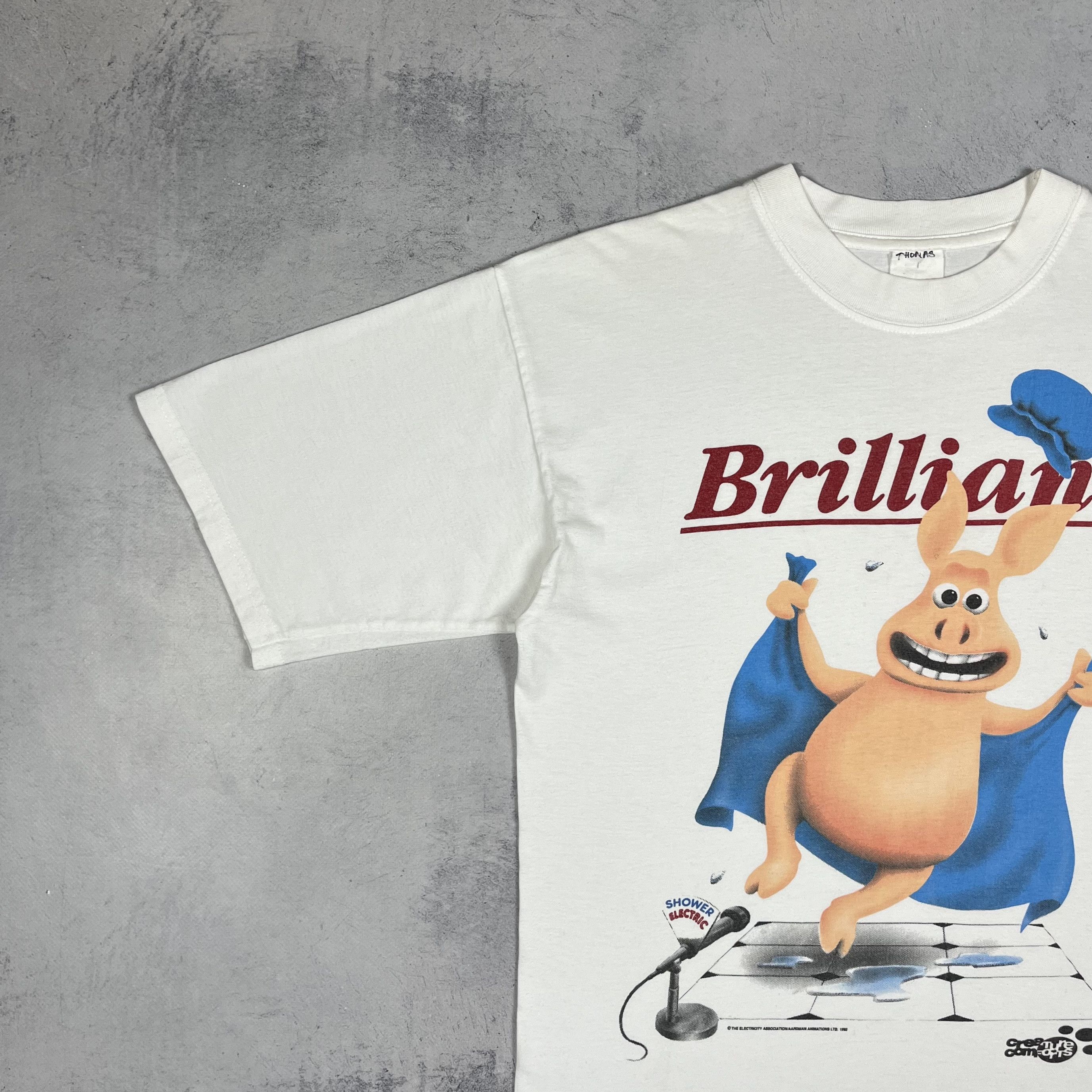 Cartoon Network Vintage “Brilliant” Creature Comforts Cartoon T Shirt 1992 Size US M / EU 48-50 / 2 - 5 Thumbnail