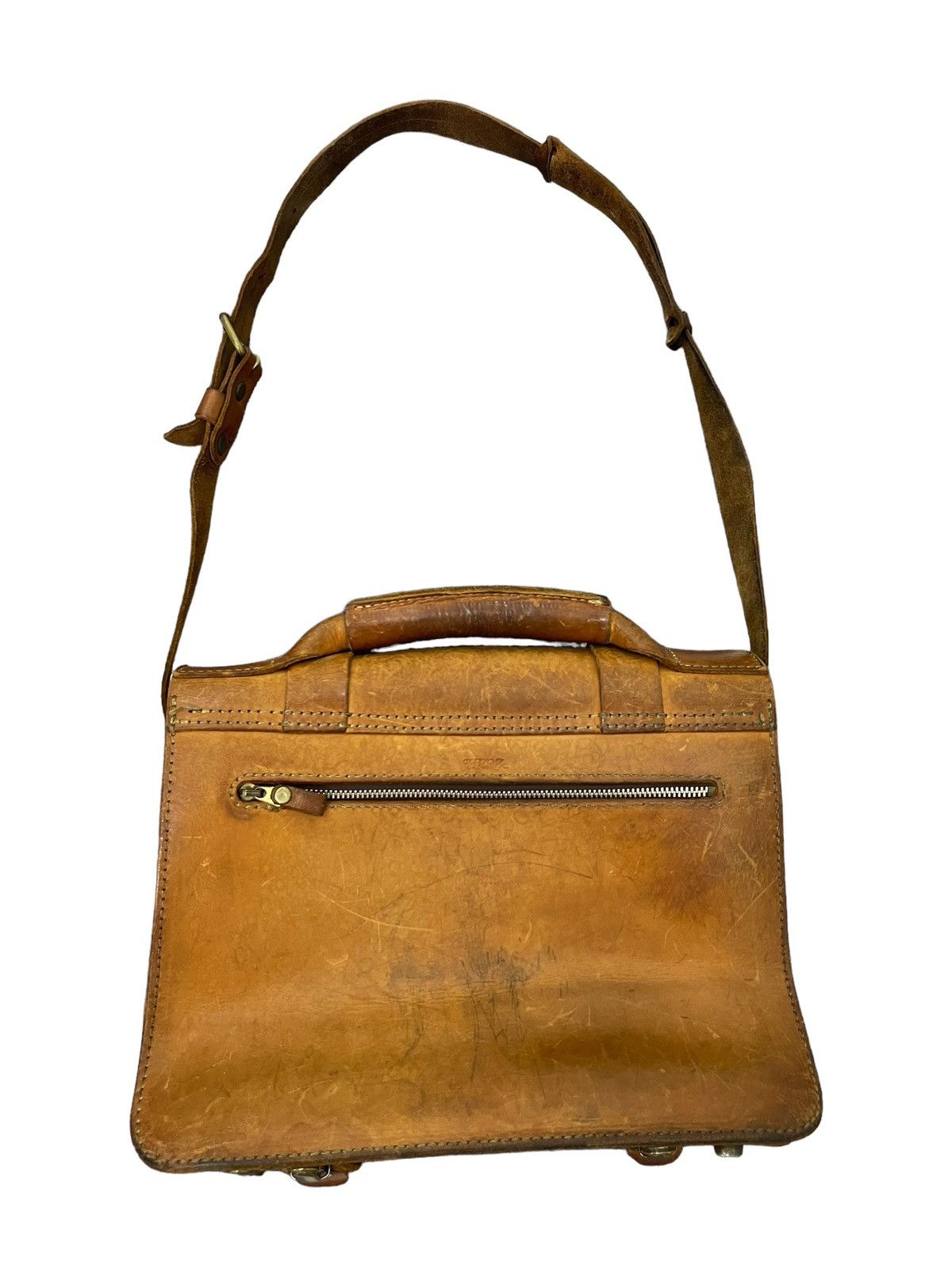 Genuine Leather Full Leather Patina Vtg Herz Japan Handmade Satchel Bag 1🟩 Size ONE SIZE - 12 Thumbnail