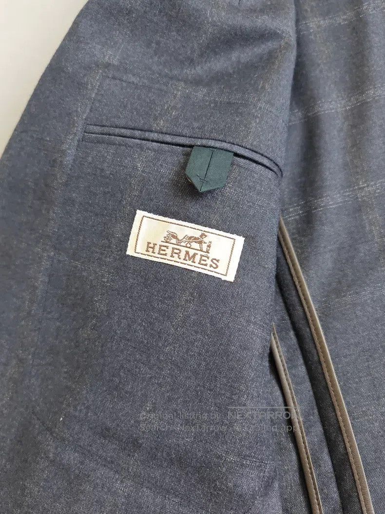 Hermes Hermes Men's wool suit jacket coat, blue-gray version, 100 Size 48R - 4 Thumbnail