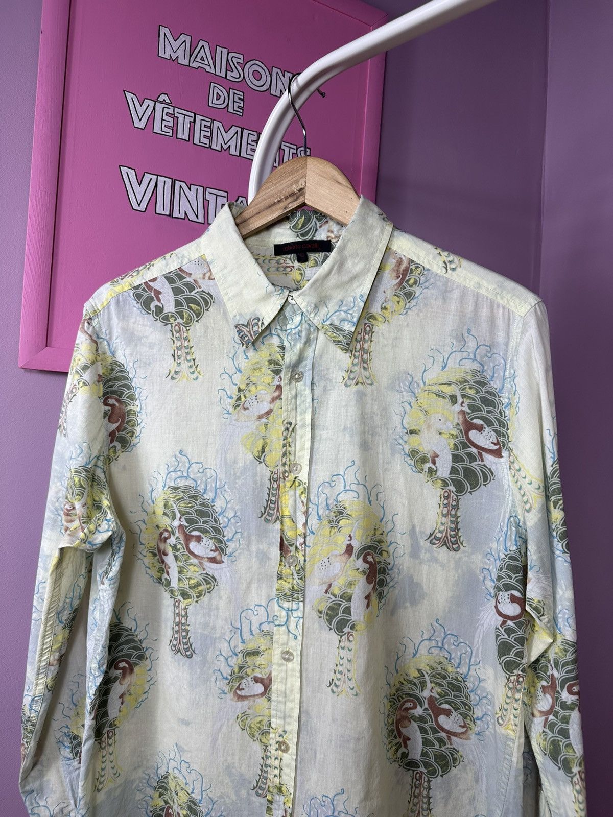 Roberto Cavalli Roberto Cavalli Batik Tree Art Vintage 00S Button Up Size US L / EU 52-54 / 3 - 3 Thumbnail