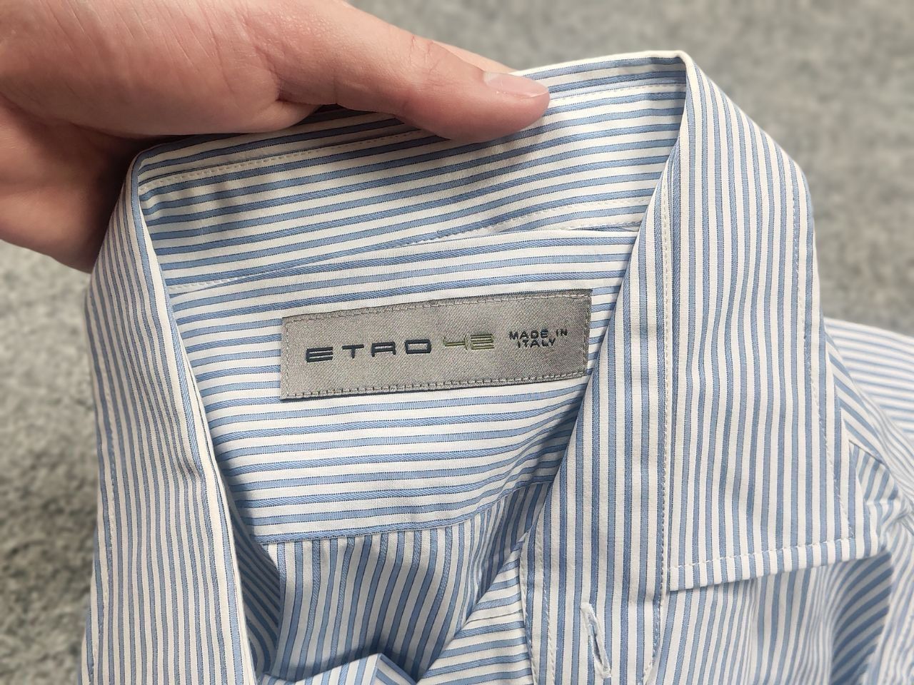 Etro Etro Italy Design long-sleeved shirt blue striped pattern Size US M / EU 48-50 / 2 - 8 Thumbnail