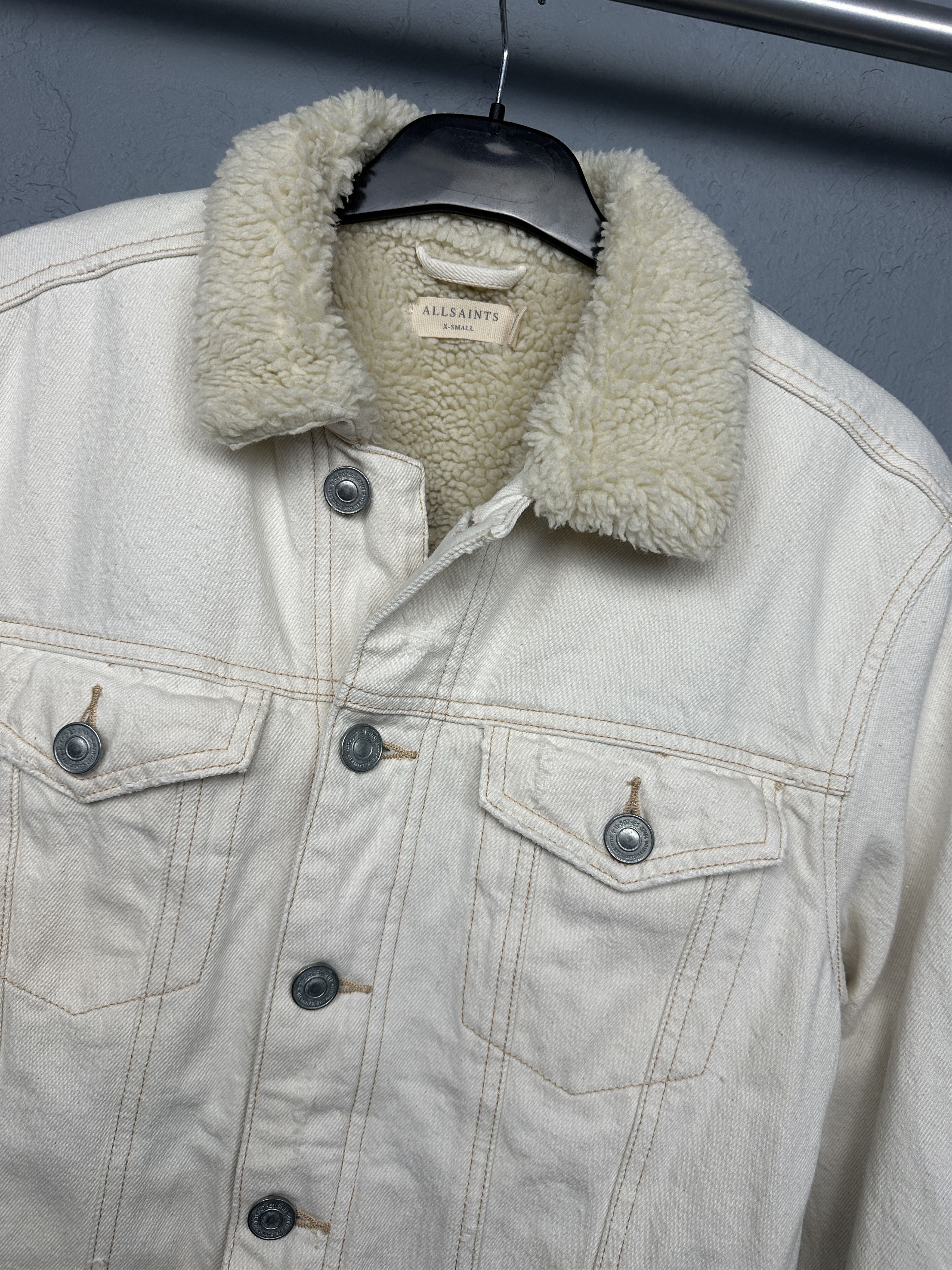 Allsaints Allsaints Elgin Mens Denim Sherpa Jacket Size US XS / EU 42 / 0 - 2 Thumbnail