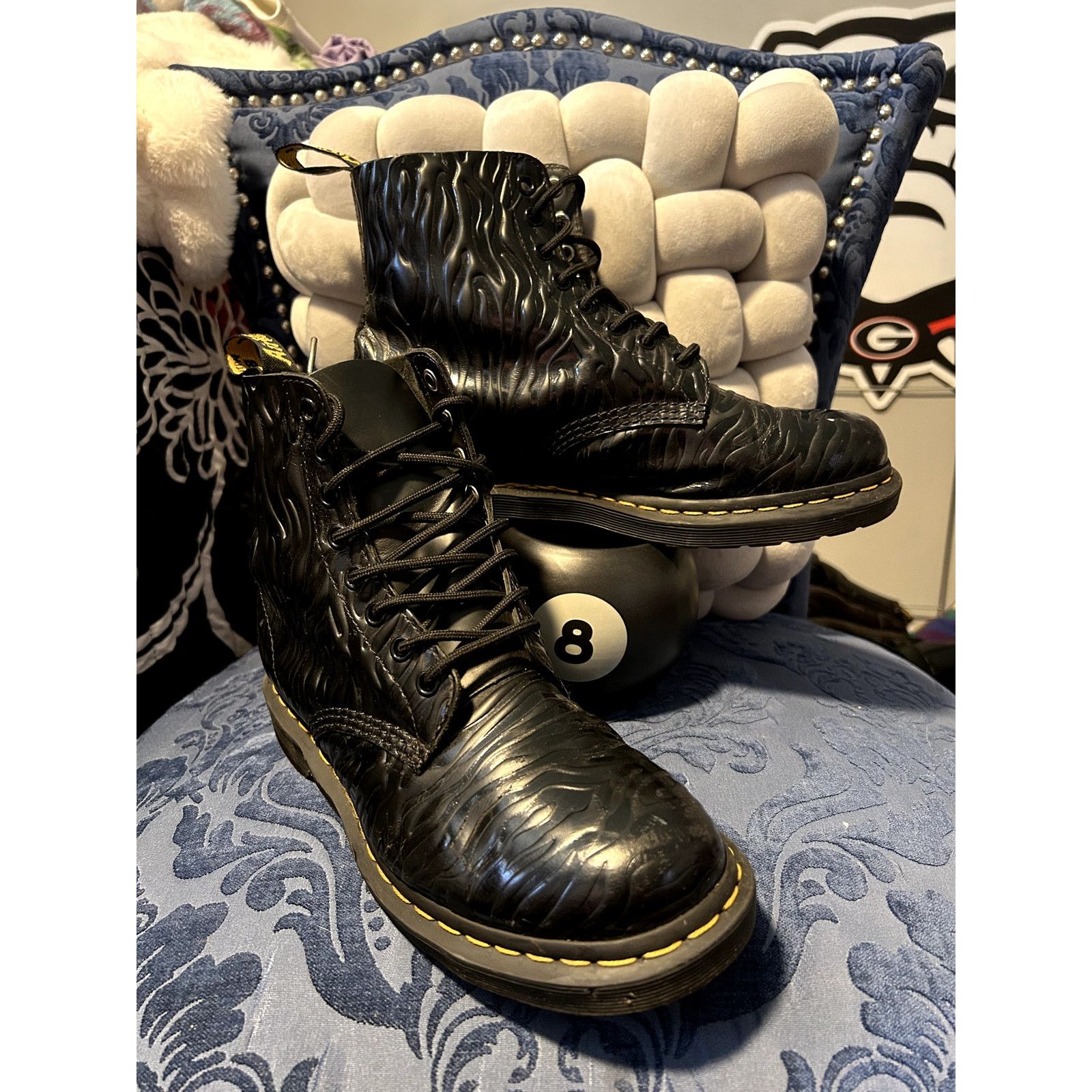 Dr. Martens Dr Martens Black Zebra Embossed Size 8/EU 39 Size US 8 / IT 38 - 1 Thumbnail