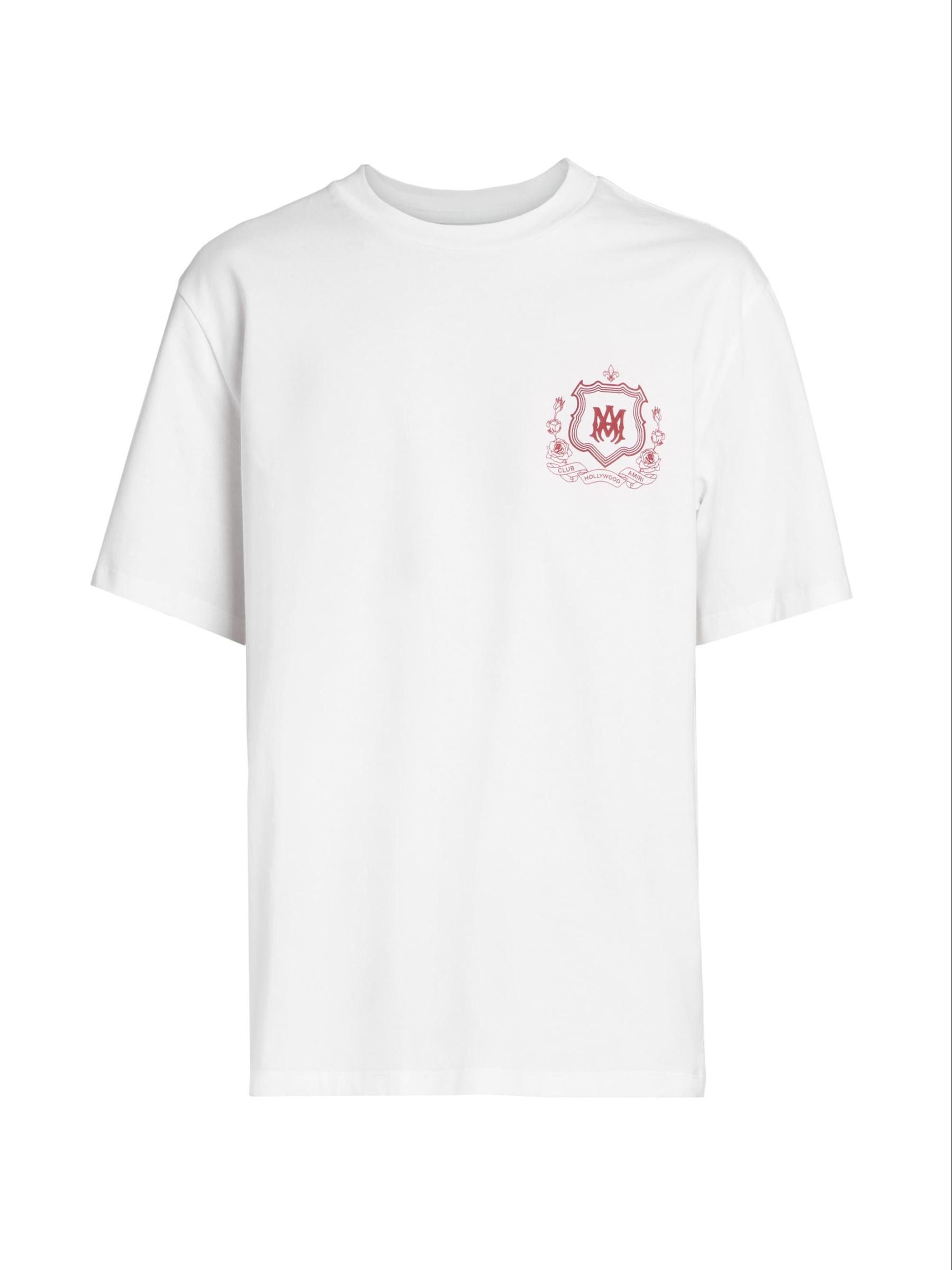 Amiri os11x1225 Ma Crest Cotton T-Shirt in White Size US L / EU 52-54 / 3 - 1 Thumbnail