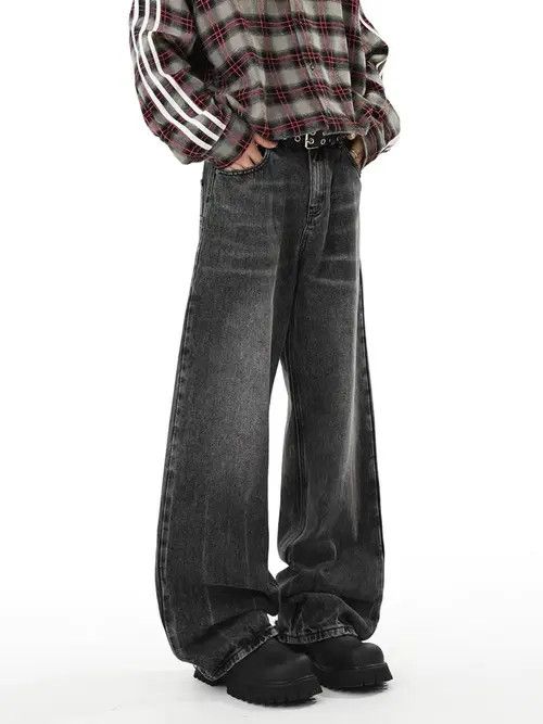 VIBE Washed vintage street Y2K micro flare jeans Size US 32 / EU 48 - 5 Thumbnail