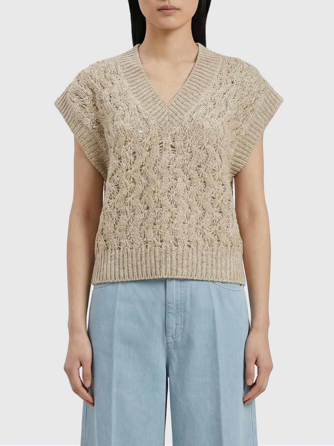 Brunello Cucinelli Brunello Cucinelli Sweater Woman White Size M / US 6-8 / IT 42-44 - 1 Thumbnail