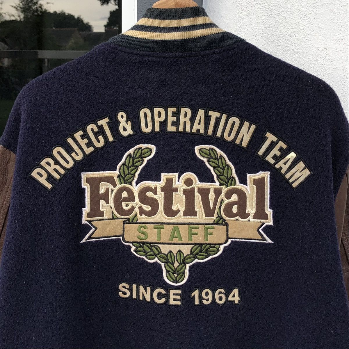 Japanese Brand Vintage C.U.F Staff Team Wool Leather Sleeve Varsity Jacket Size US M / EU 48-50 / 2 - 14 Thumbnail