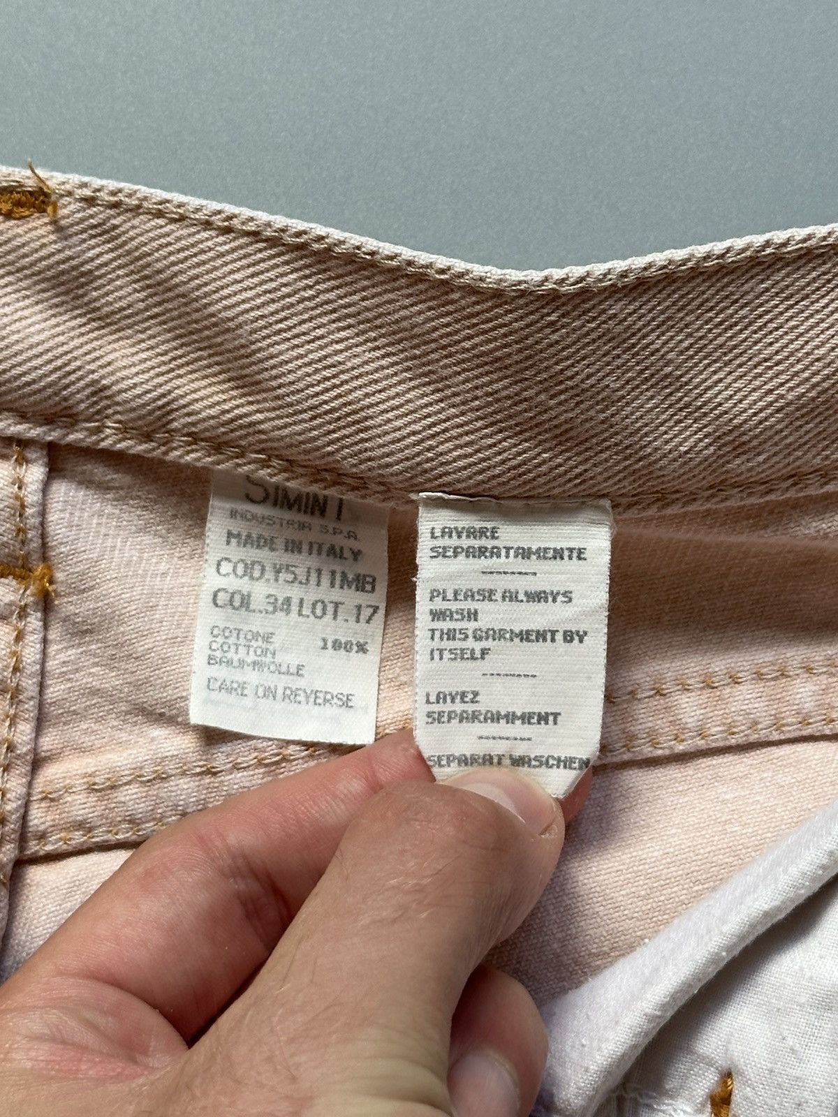Armani Vintage ARMANI Jeans 90s Washed Denim Peach Colour Size 32 Size US 32 / EU 48 - 11 Thumbnail
