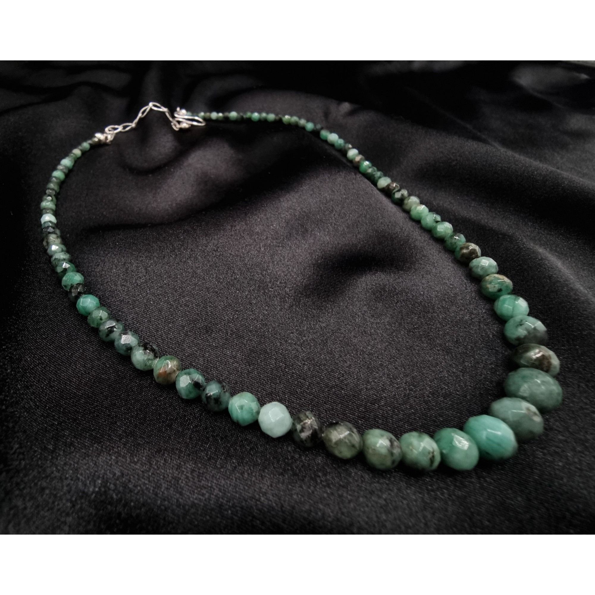 Vintage Jay King Mine Finds Natural Emerald Beaded Necklace With Ste Size ONE SIZE - 3 Thumbnail