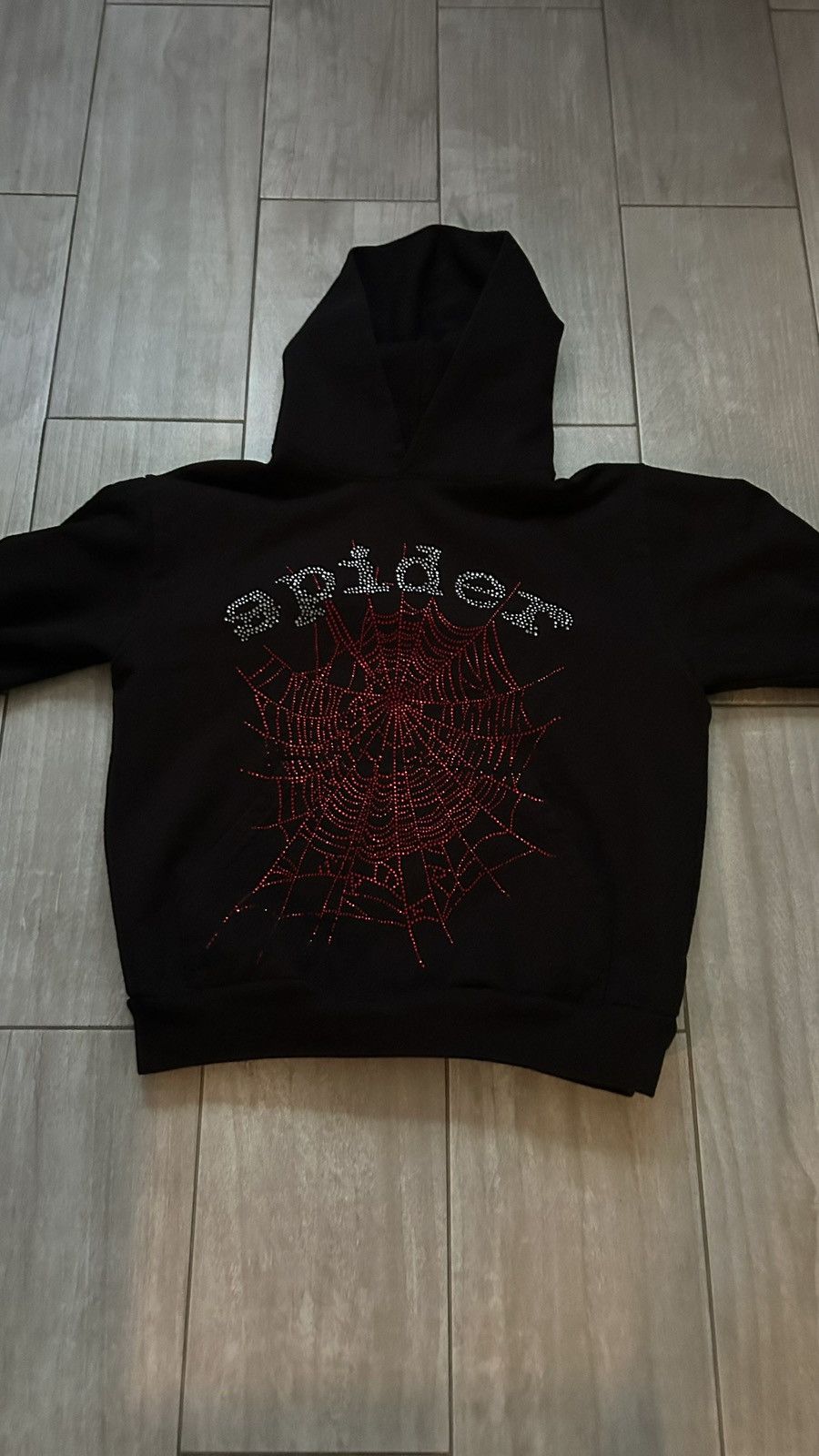 Sp5der Black and Red Rhinestone Spider Hoodie Size US M / EU 48-50 / 2 - 1 Thumbnail